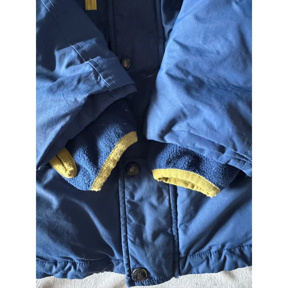 Lands End Kids Navy Blue Grow-A-Longs Hooded Winter Parka Jacket Size M 5-6